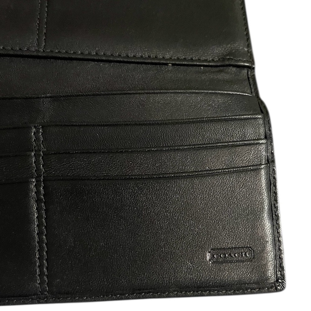 Coach Signature Trifold Leather
Trim Full Size Wallet Black vintage - Picture 7 of 9